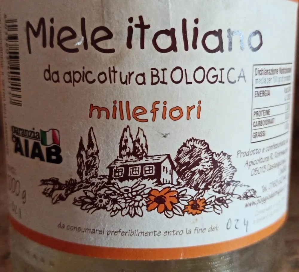 Miele italiano da apicoltura biologica millefiori
