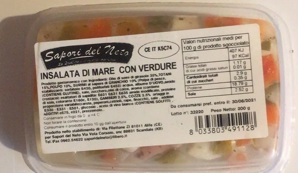 Insalata di mare con verdure