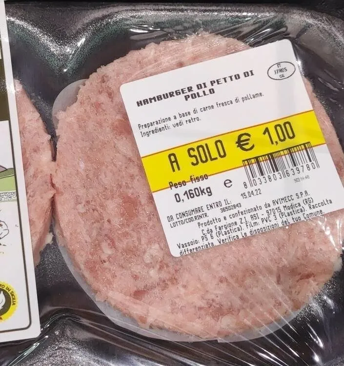 Hamburger di petto di pollo