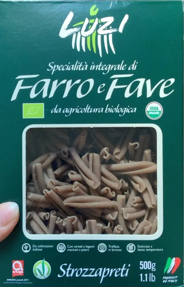 Specialitá integrale di Farro e Fave da agricoltura biologica