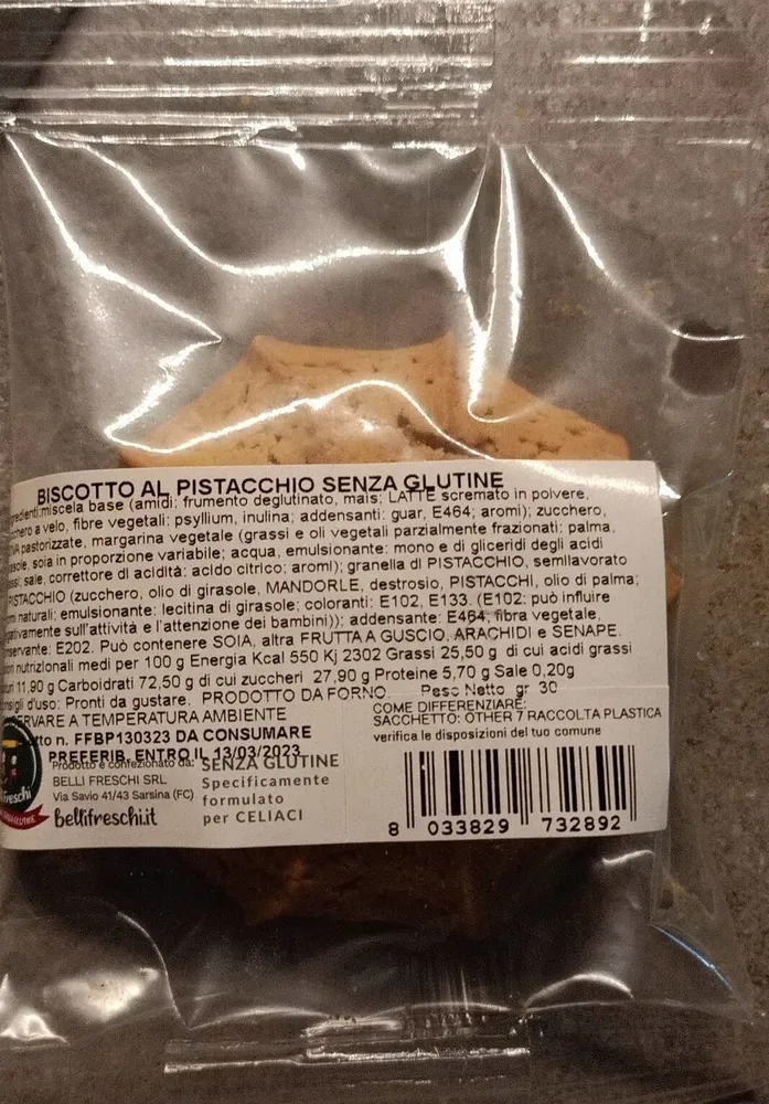 Biscotto al pistacchio senza glutine