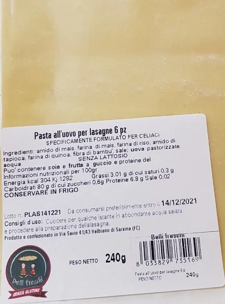 Pasta all uovo per lasagne