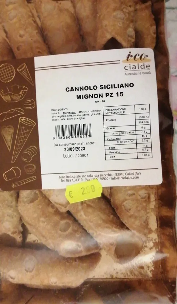 Cannolo siciliano mignon