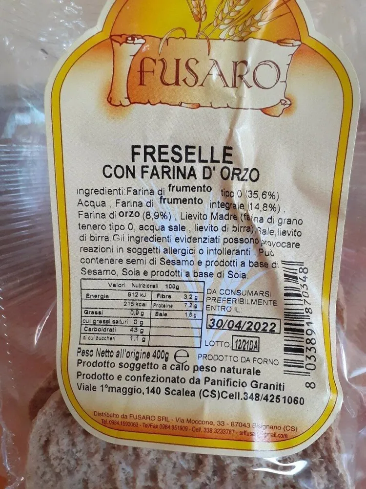 Freselle con farina d orzo
