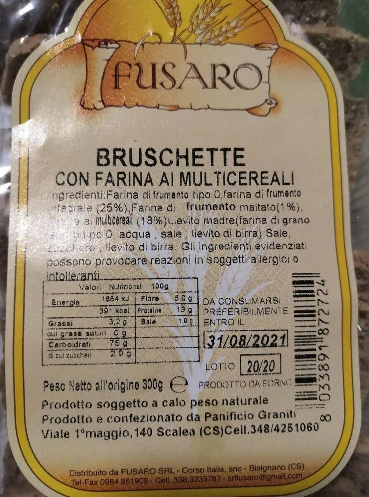 Bruschette con farina ai multicereali