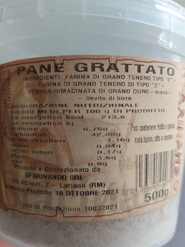 Pane grattato