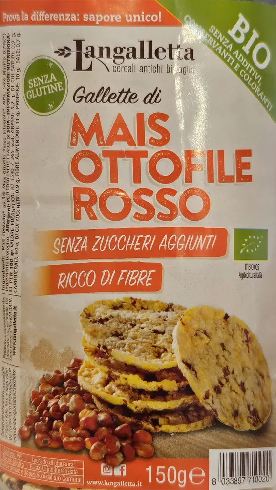 Gallette di mais ottofile rosso