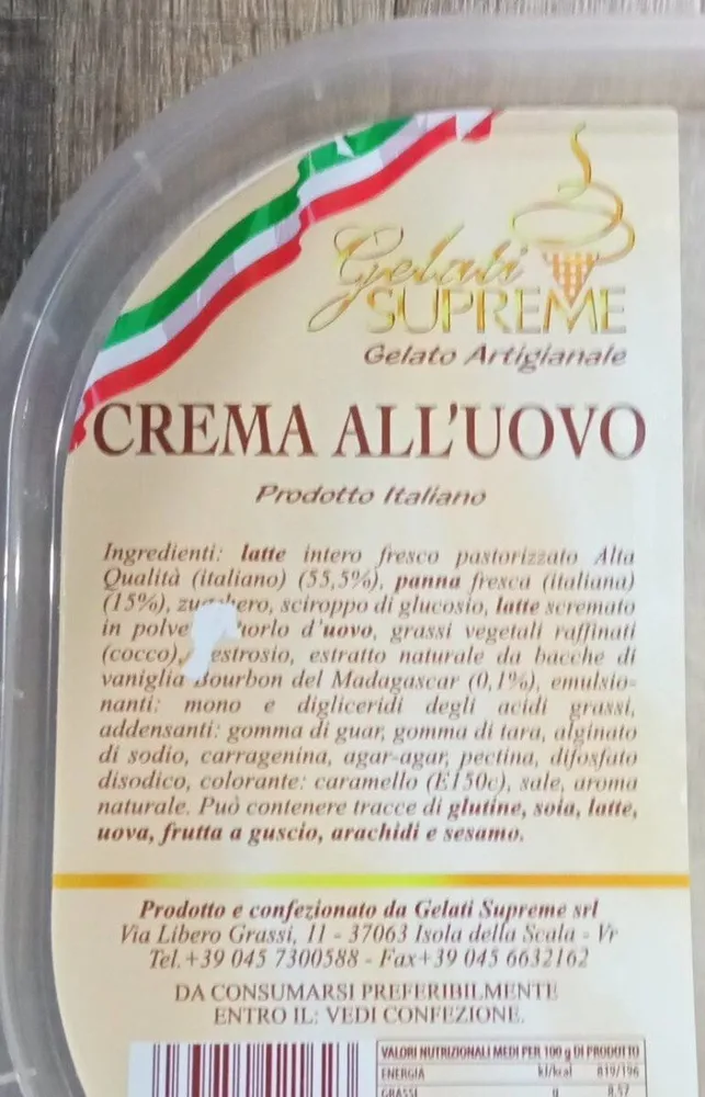 Gelato all'uovo