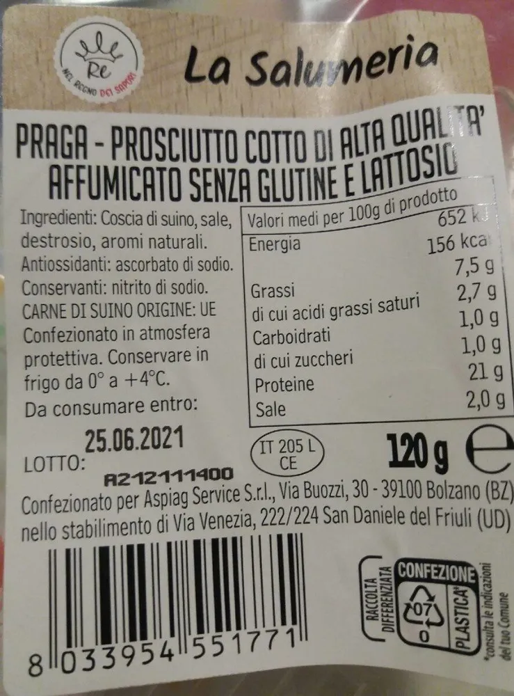 Praga-prosciutto cotto di alta qualità affumicato