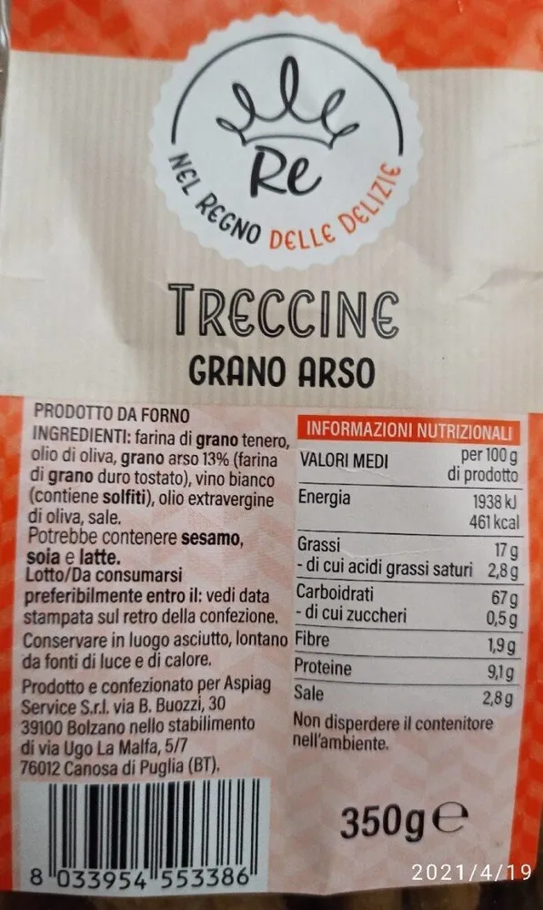 Treccine grano arso