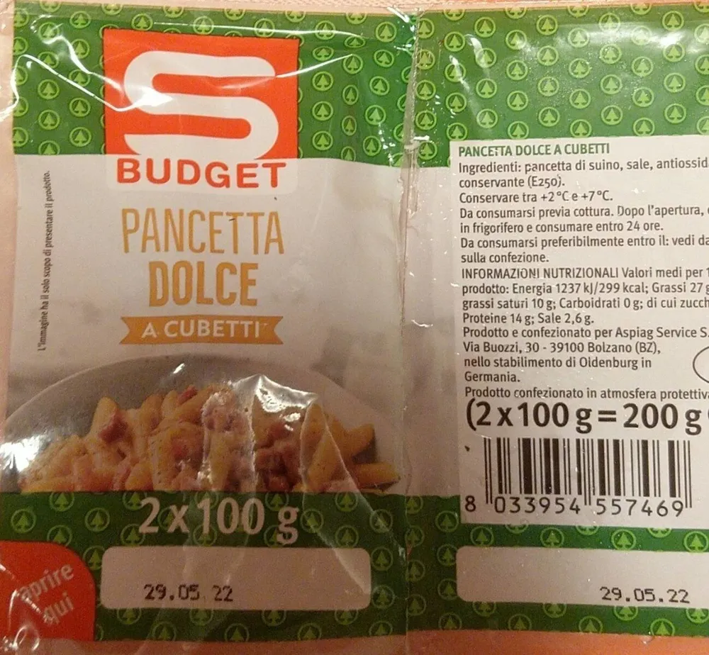 Pancetta dolce a cubetti