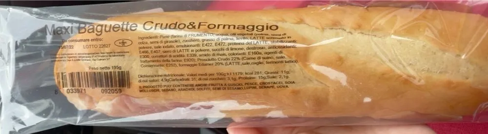 Maxi Baguette Crudo e Formaggio