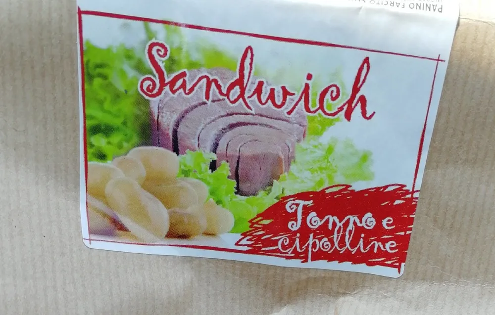 Panino farcito con tonno e cipolline