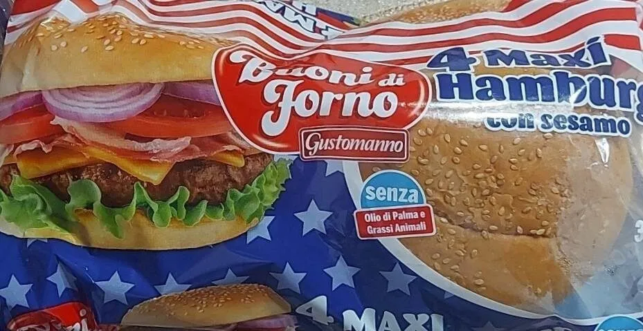 4 maxi hamburger con sesamo