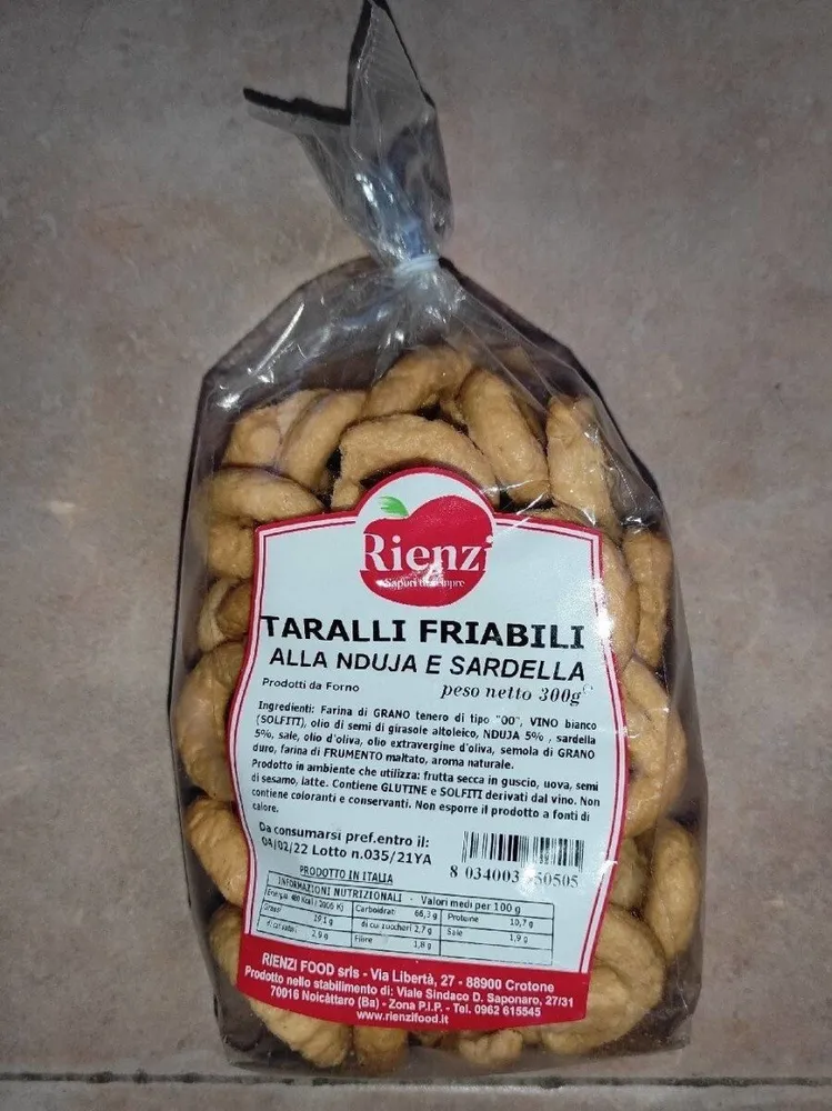 Taralli friabili alla nduja e sardella