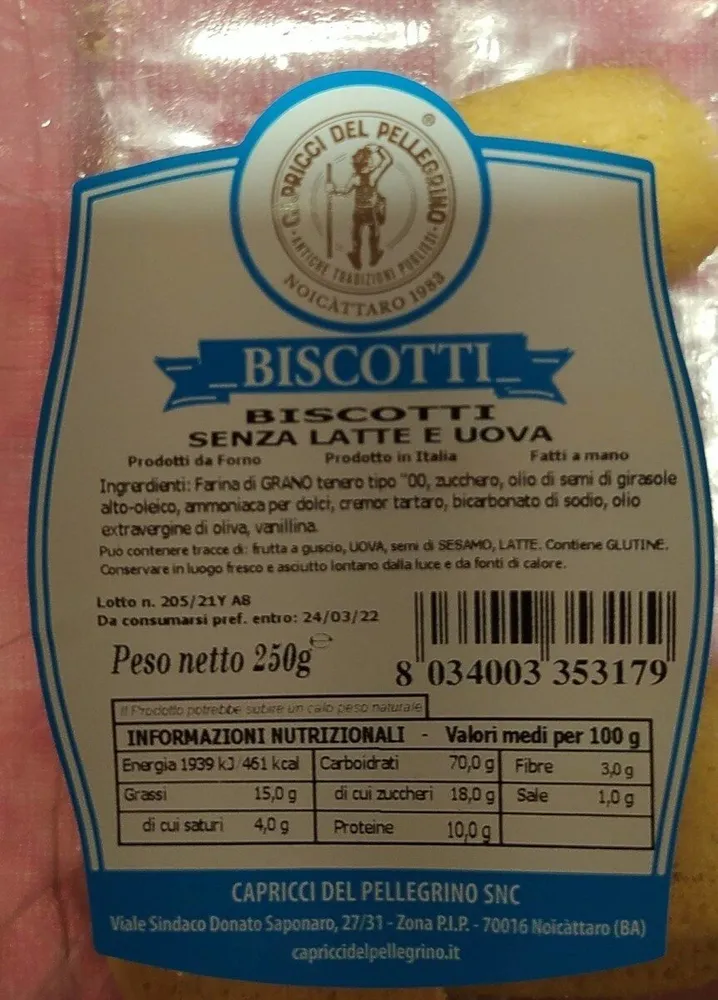 Biscotti senza latte e uova