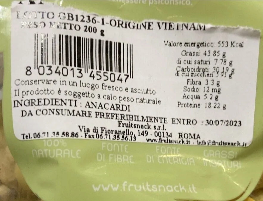 Anacardi crudi