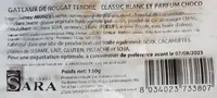 Gâteaux de Nougat tendre - Classic blanc et parfum chocolat