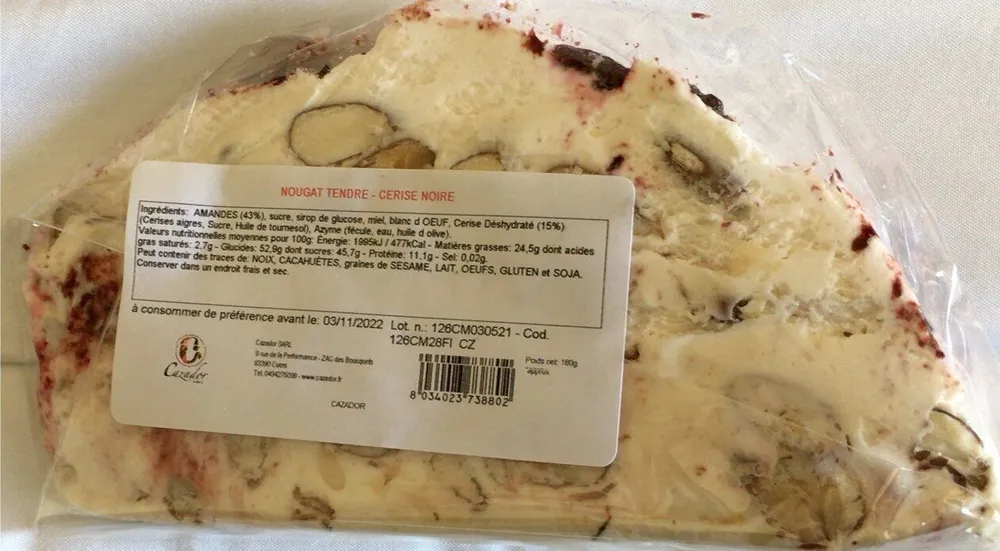 Nougat tendre - cerise noire