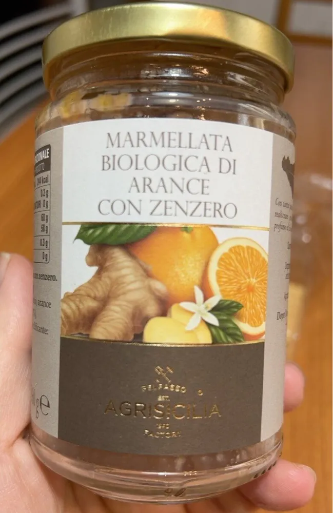 Marmellata biologica di arance con zenzero