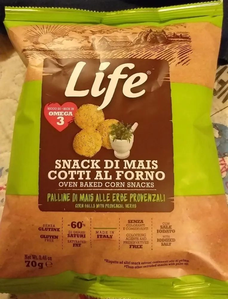 Snack di mais cotti al forno