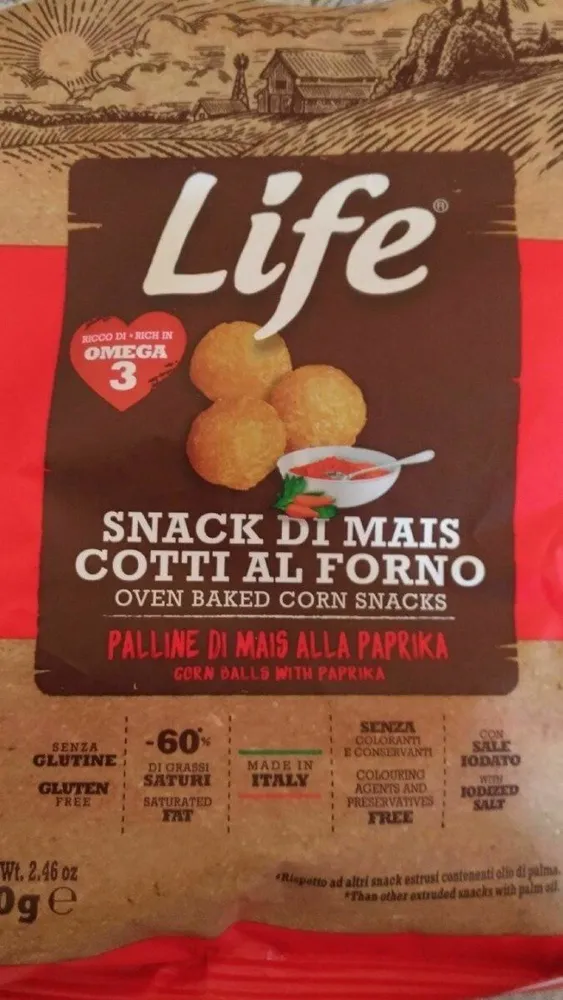 Snack di mais cotti al forno