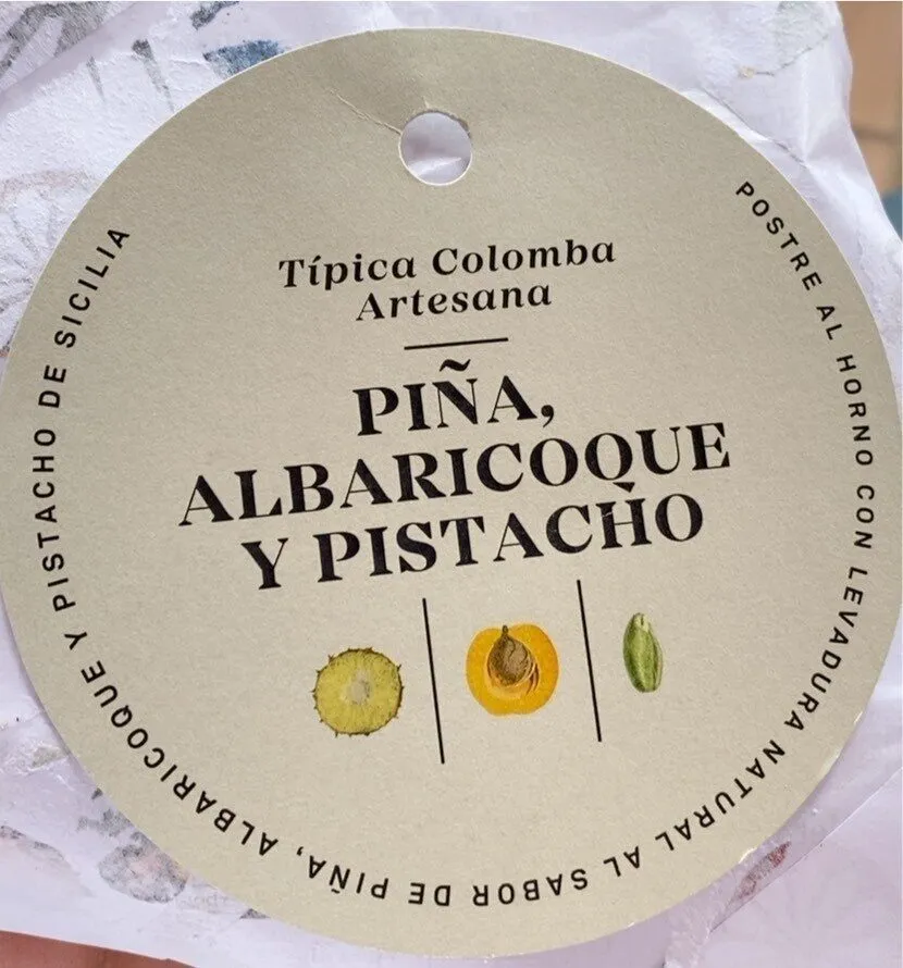 Colomba de piña, albaricoque y pistacho