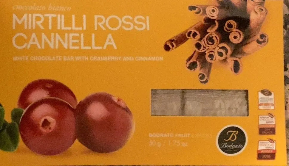 Cioccolato bianco mirtilli rossi e cannella