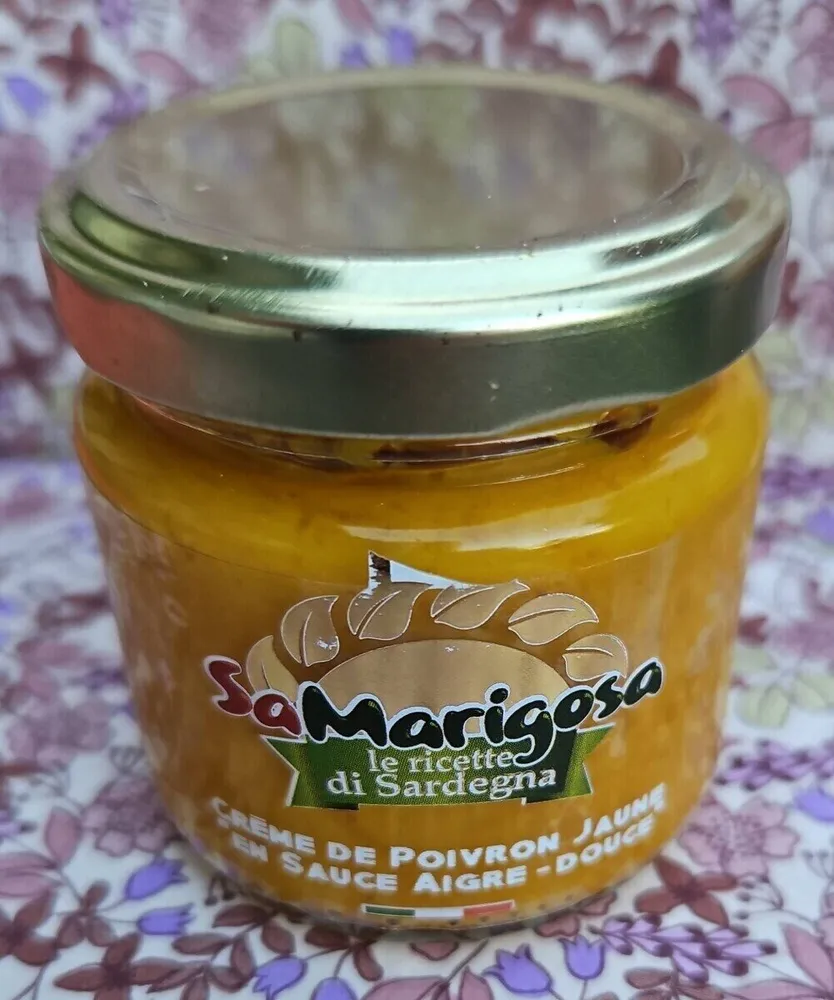 Crème de poivron jaune en sauce aigre-douce