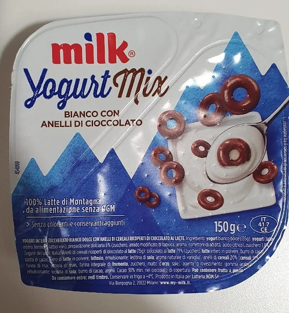 YogurtMix bianco con anelli di cioccolato