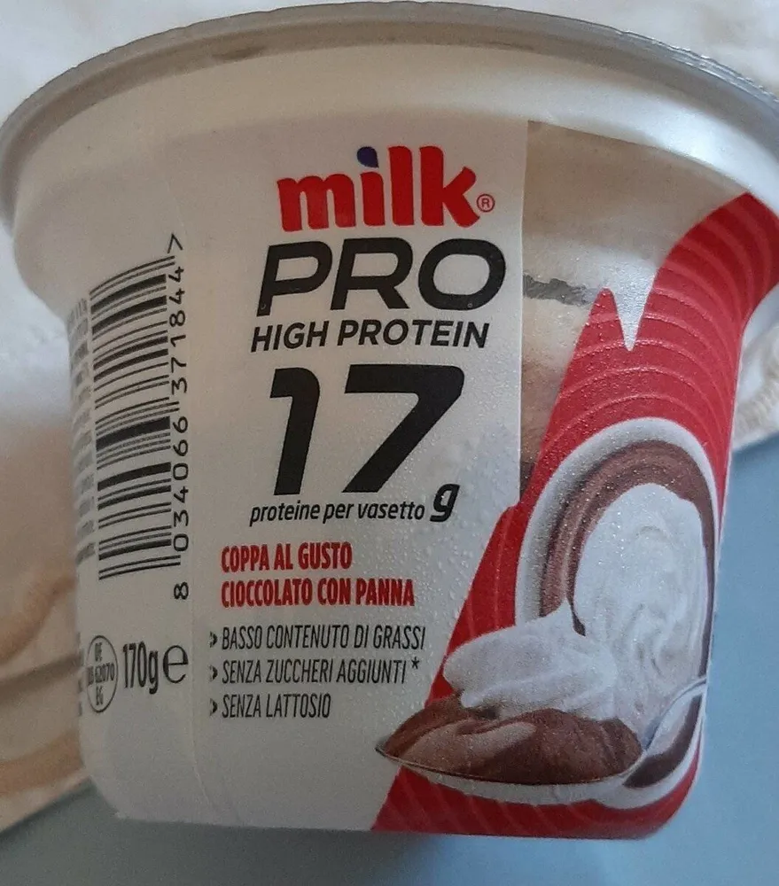 Milk Pro crema dessert cioccolato e panna