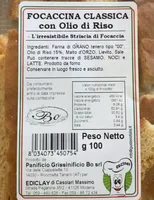 Focaccina classica con olio di riso