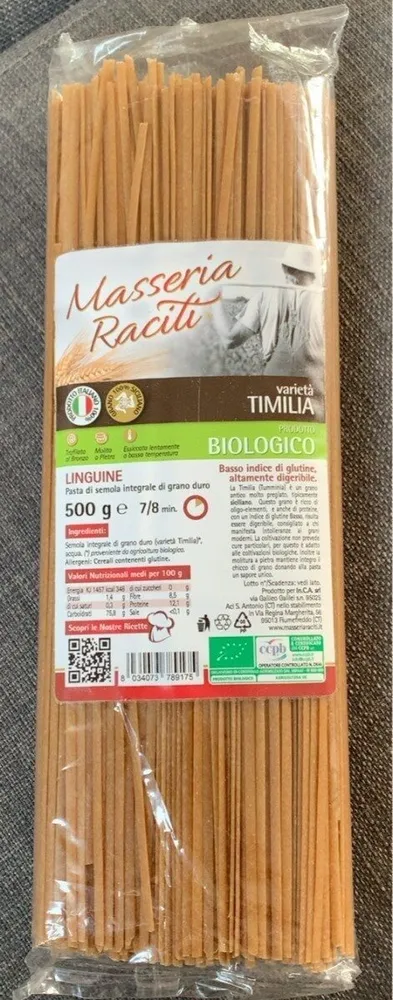 Linguine pasta di semola integrale di grano duro
