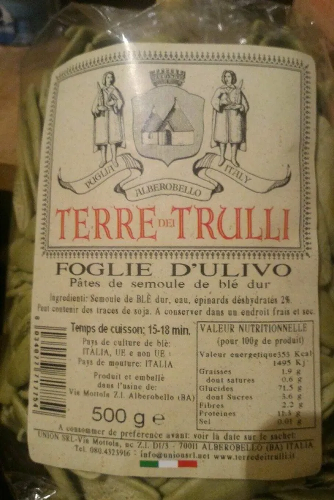 Pâtes de semoule de blé dur