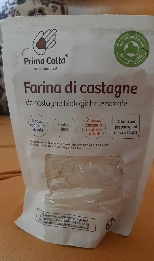 Farina di castagne biologiche essiccate