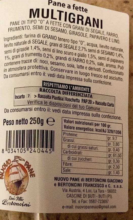 Pane a fette multigrani