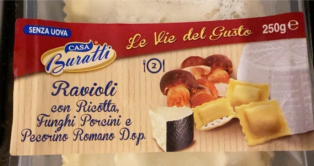 Ravioli con ricotta, funghi porcini e pecorino romano dop