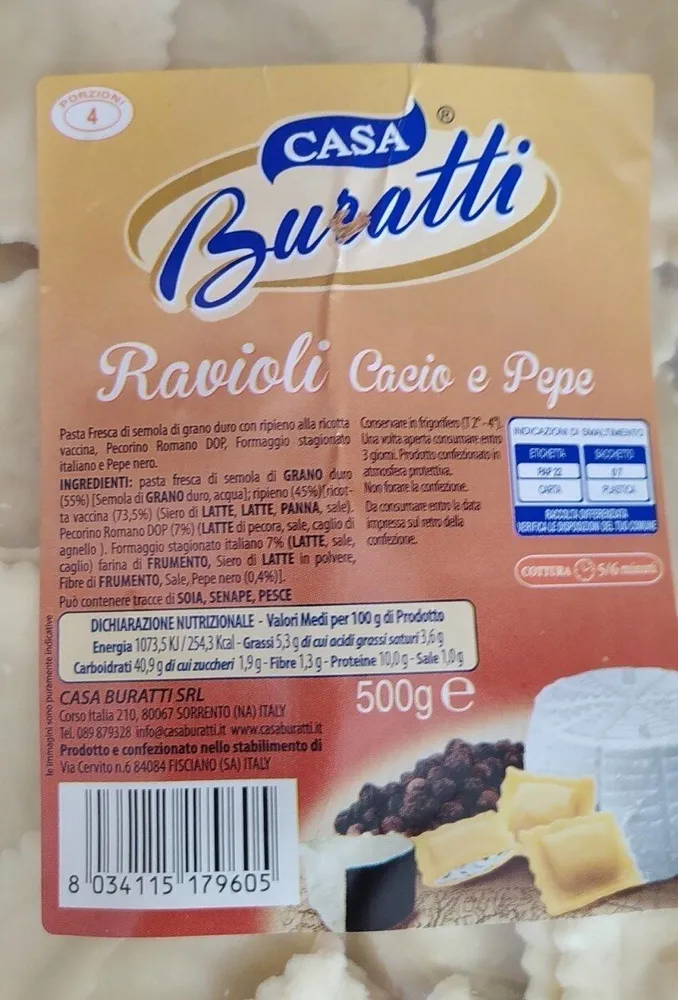 Ravioli cacio e pepe