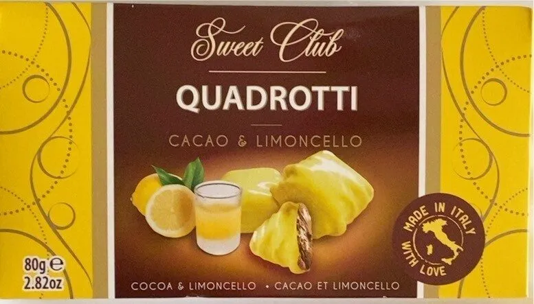 Quadrotti cacao e limoncello