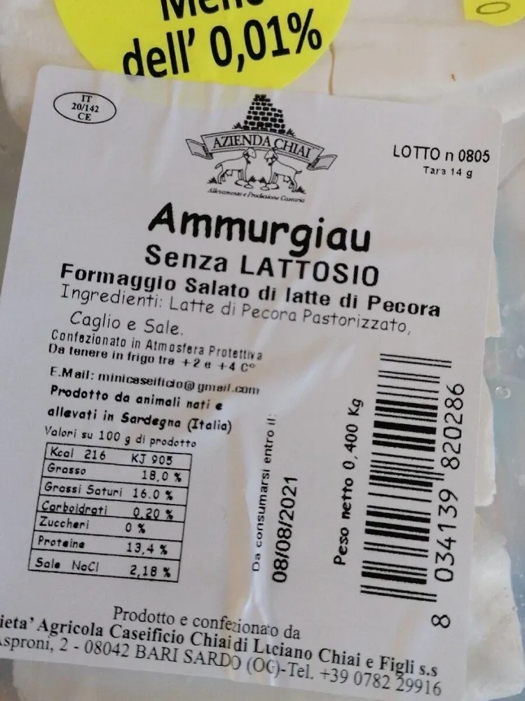 Ammurgiau senza lattosio