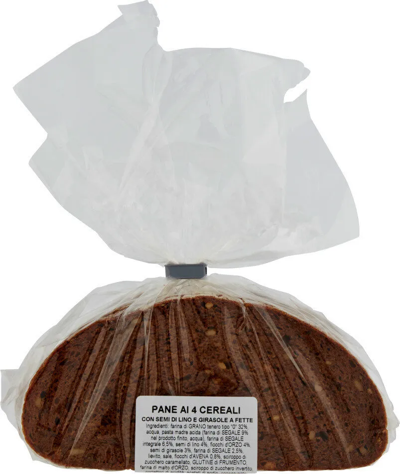Pane ai cereali con semi di lino e girasole a fette