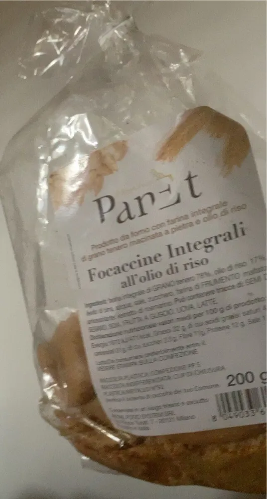 focaccine integrali all’olio di riso