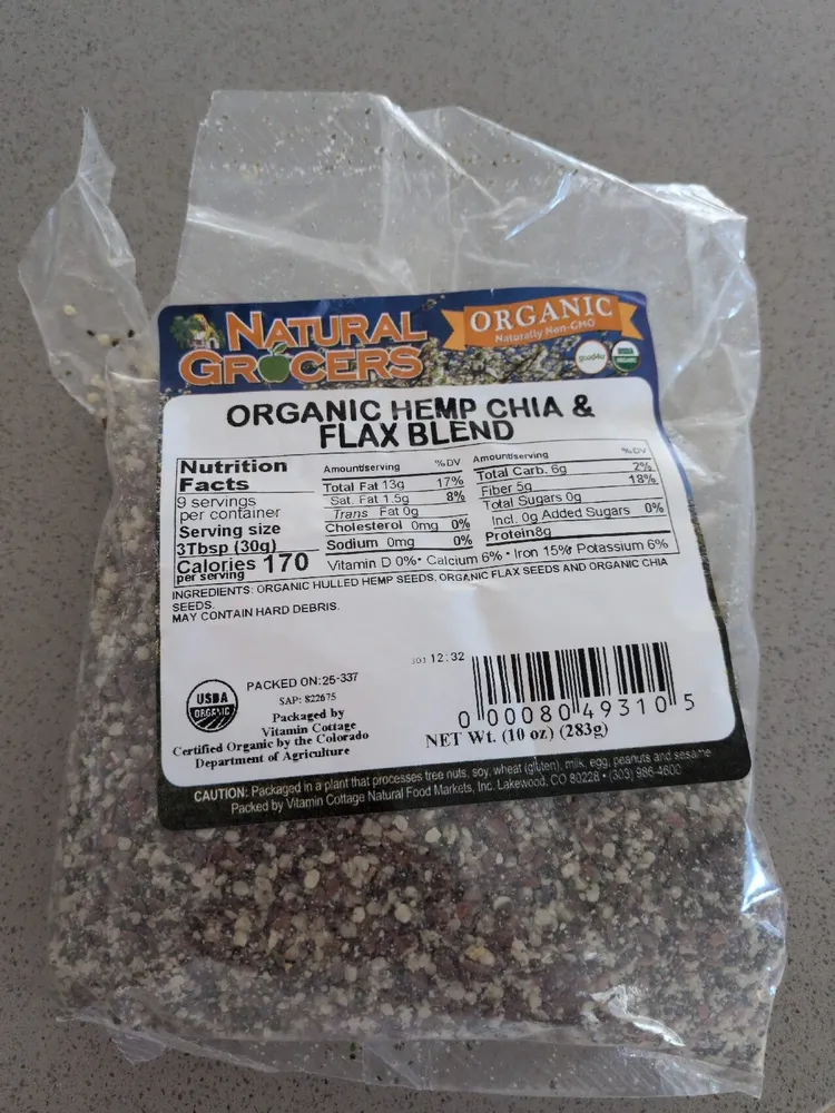 Hemp, Chia & Flax Seed Blend Org