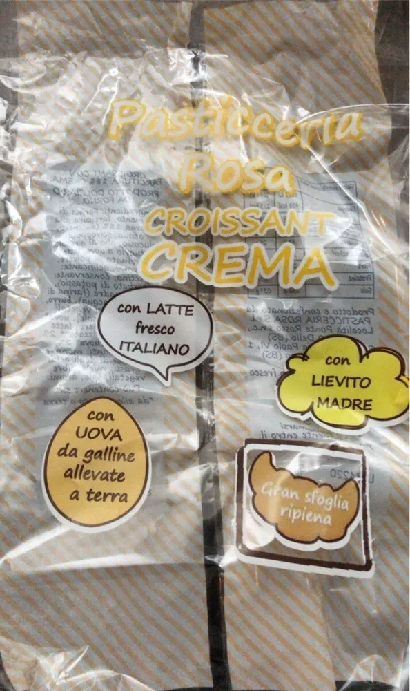 Croissant con farcitura crema 18%