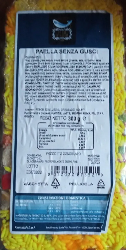 Paella senza gusci