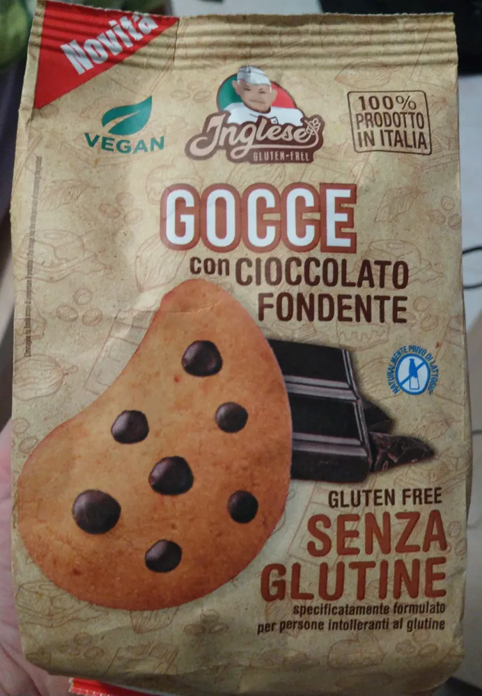 Gocce con cioccolato fondente senza glutine