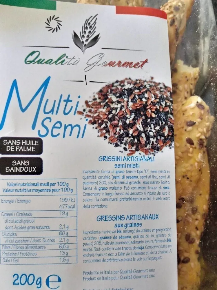 Gressins artisanaux aux graines