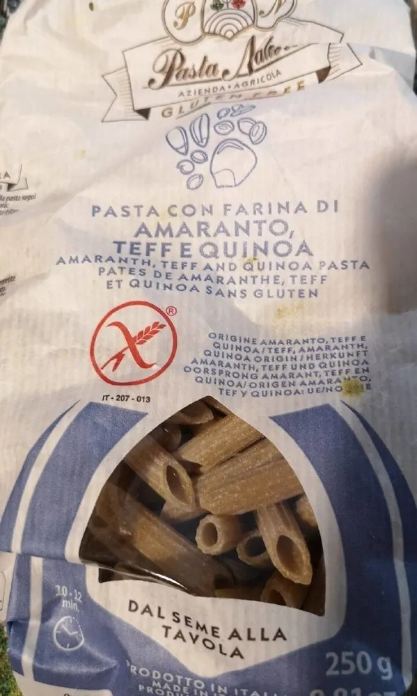 Pasta con farina di amaranto teff e quinoa