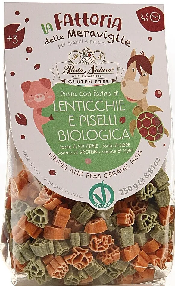 Pasta con farina di Lenticchie e Piselli Biologica
