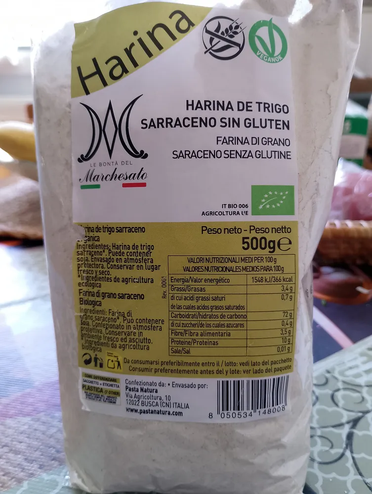 Harina de trigo sarraceno sin gluten